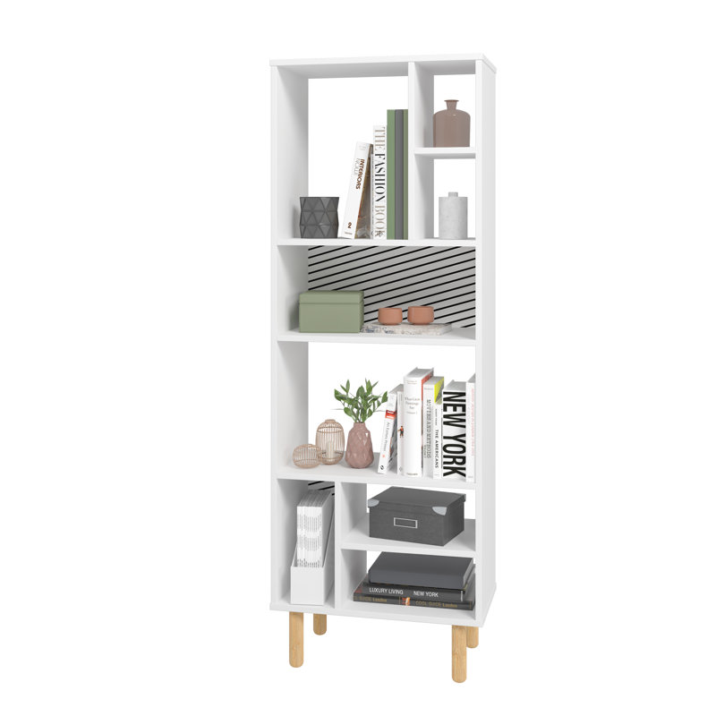 Amettes 60" White Modern Abstract Open Shelving Unit
