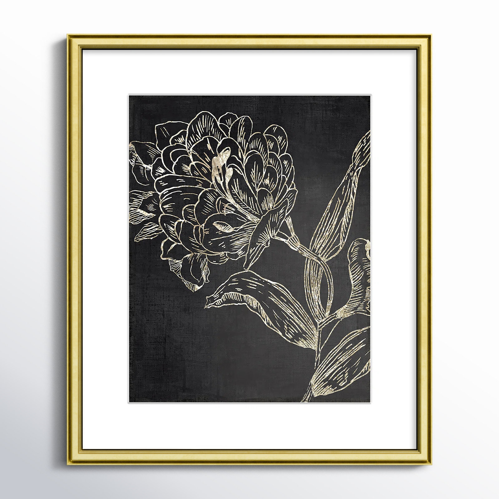 Clarendon "Golden Flower Folklore II" Print, 20.25" H x 17.25" W, Gold