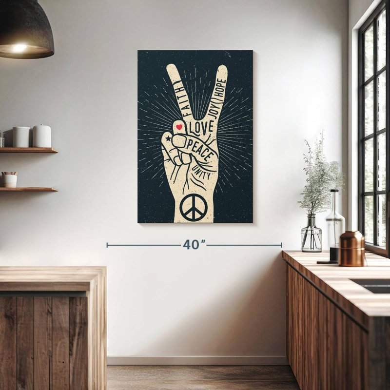 Khadjiah Peace Sign Typography, 39" H x 26" W