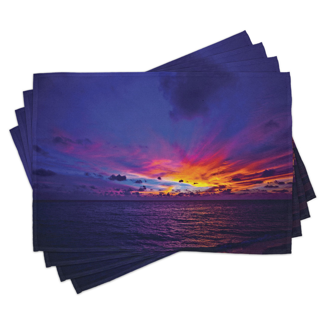 Platzdeckchen 4er Set, Dream Sunset Magenta, Lila Blau