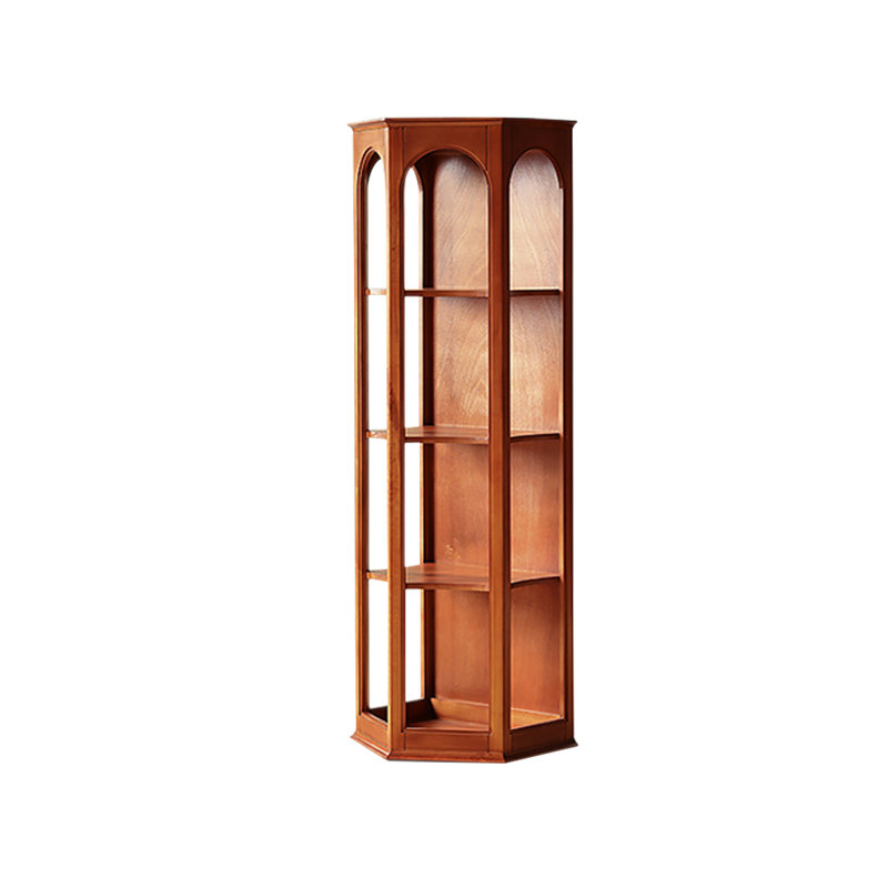 Armoire d'appoint vintage en bois massif de style ouvert