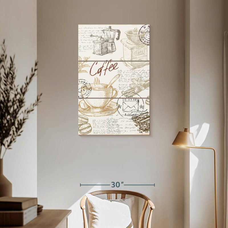 Café français rétro Yarlin, H 57 po x l 36 po