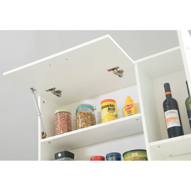 Armoire de cuisine avec portes, tablettes, organisateur de rangement autoportant blanc pour la nourriture, la vaisselle, les appareils électroménagers, la salle à manger, la buanderie, la buanderie
