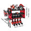 Power Tool Organizer Wall Mount, 3-Layer Storage Rack with 4 Drill Holders, Tools Holder and Storage Rack with Side Pegboards, Garage Tool Organizer for Garage, Workbench, and Workshop