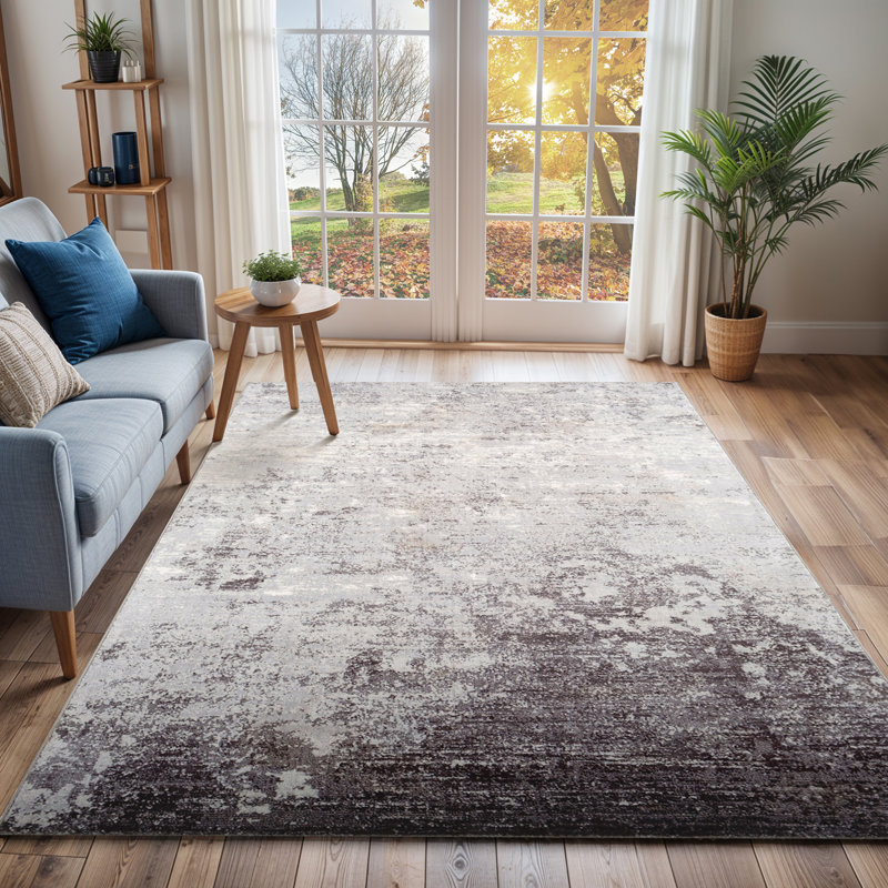 Power Loom Charcoal/White Rug, Rectangle 160 x 220 cm