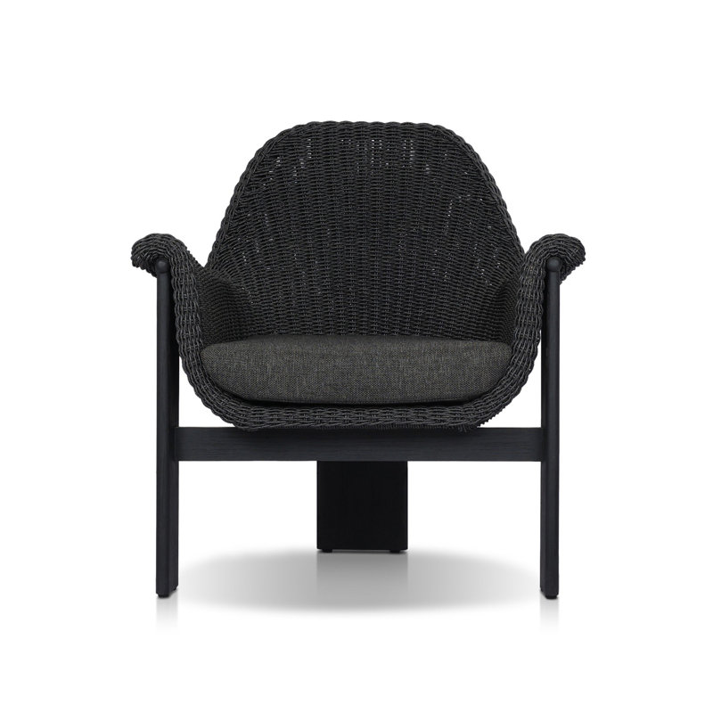 Chaise d'extérieur Daile - Faux jacinthe foncée, Noir, noir, noir, noir