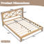 Lit plateforme pleine grandeur en bambou massif avec tête de lit en X, style Mid-Century, sans sommier tapissier, structure de lit en bambou robuste pour la chambre à coucher, finition naturelle-1775098587-1775098591