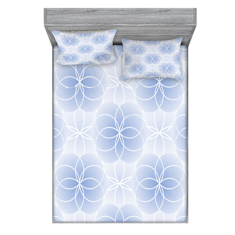 Microfiber Geometric Sheet Set, Full Sheet Set with Fitted Sheet