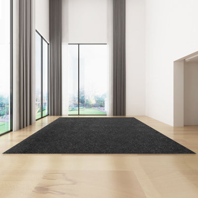Tapis marin, tapis de bateau 6 x 30 pi, tapis de bateau de qualité marine noir anthracite, tapis marin intérieur / extérieur avec envers TPR imperméable, rouleau de tapis imperméable pour la maison, le patio, le porche,