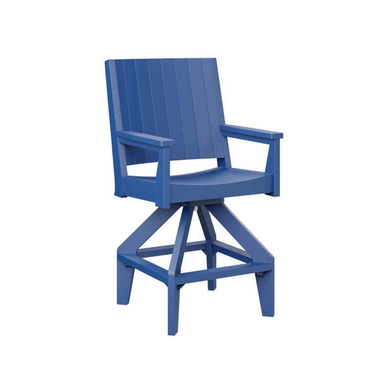 Chaise de bar Berlin, 25.5", Bleu pacifique