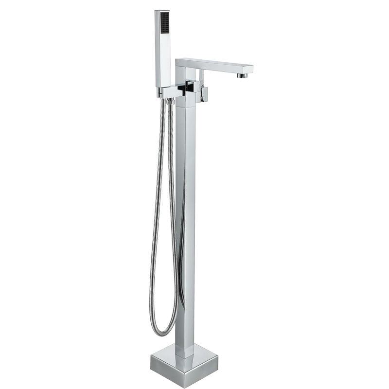 Single Handle Floor Mounted Tub Faucet, 30 cm H x 20 cm W
