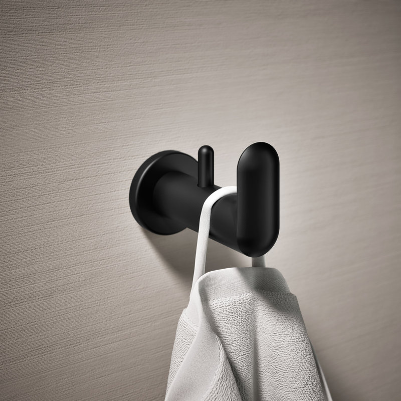 Kumin Wall Mounted Robe Hook, Matte Black