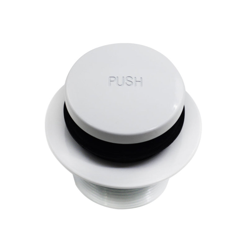 Universal Thread Bathtub Tip-Toe Drain with 2-Hole Overflow, Powder Coat White