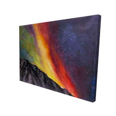 Aurora Borealis in the Mountain Canvas - Living Room Decor