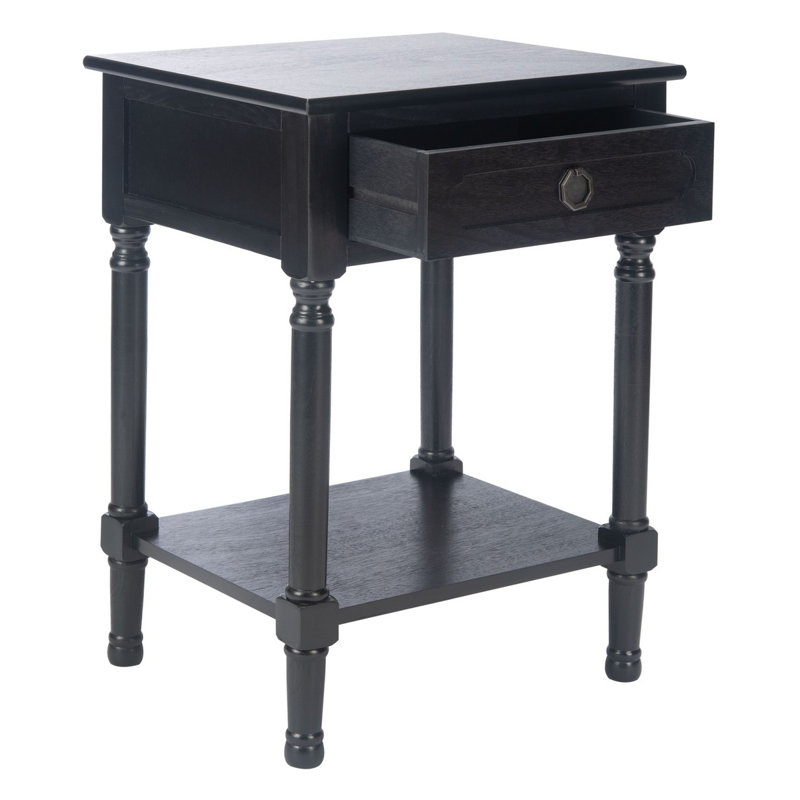 Pagel End Table with Storage, Black