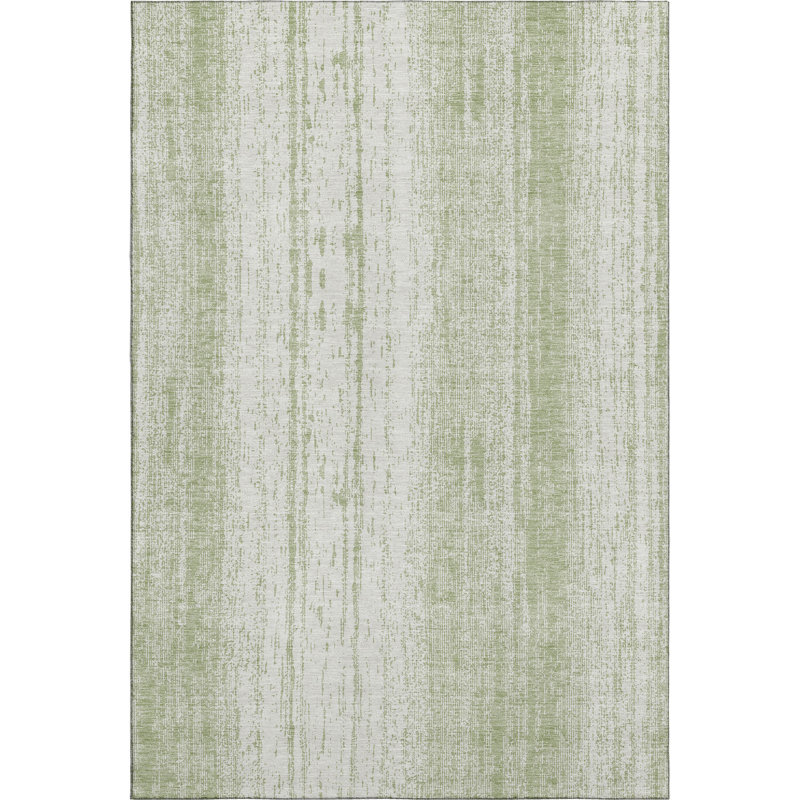 Premium Machine Washable Prisco Aloe Rug, Rectangle 2'6" x 3'10"