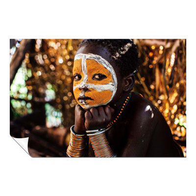 Native Boy in a Golden Face 1 Piece Wall Art