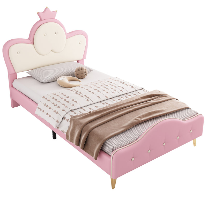 Led Single Bed With Crown Headboard