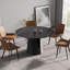 53.15"Modern Artificial Stone Round Carbon Steel Base Dining Table-Can Accommodate 6 People