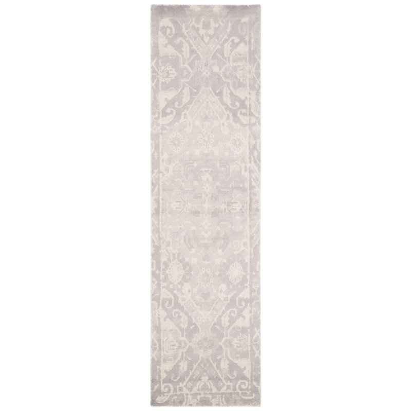 Tapis oriental en laine touffeté à la main Katy, Tapis de couloir 2 pi 3 po x 10 pi