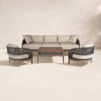 5-Person Eucalyptus Complete Patio Set