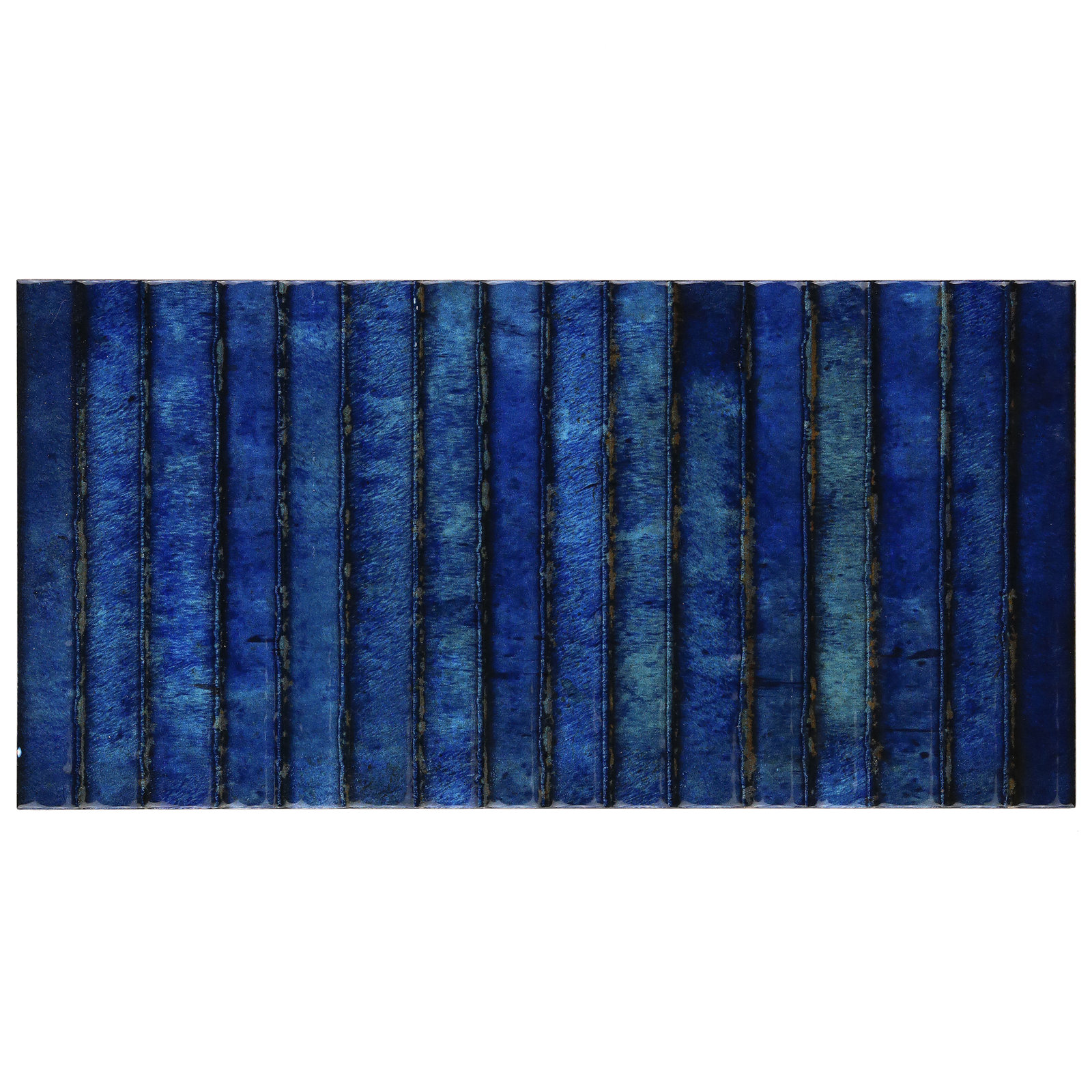 Canu 5.9 In. x 11.81 In. Polished Fluted Ceramic Subway Wall Tile (9.68 Sq. Ft. / Case), Blue