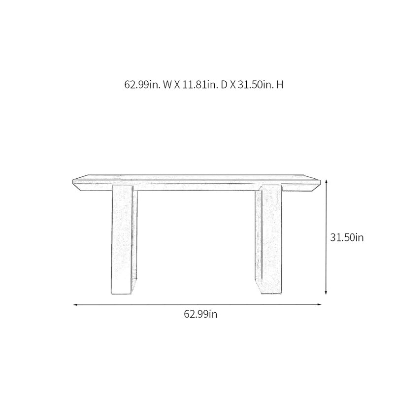 Console Retro Art, H 31,5 po x l 62,99 po x P 11,81 po