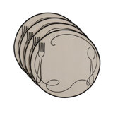 Line Drawing Embroidered Linen Placemats