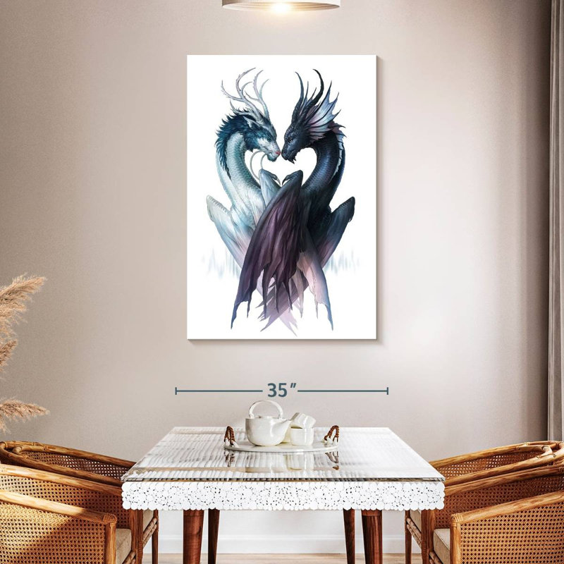 Kelan Yin And Yang Dragons, 48" H x 32" W