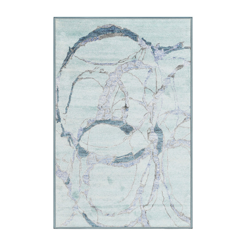 Tapis gris/zone noire contemporaine, Rectangle 5 pi 0 po x 8 pi 0 po