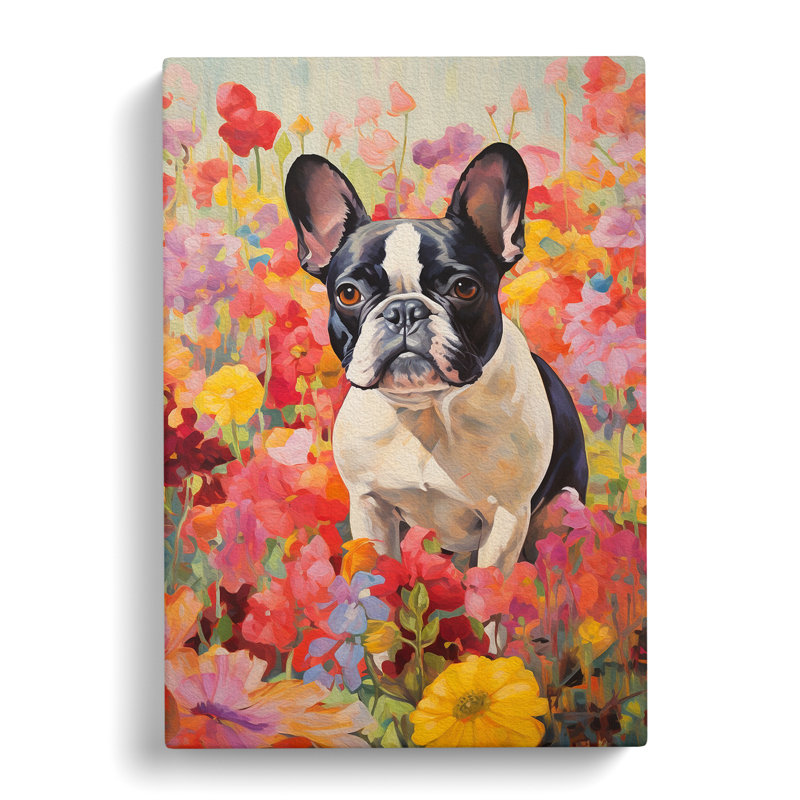 French Bulldog Impressionism - Print, 50cm H x 35cm W x 3cm D