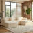 111" U/L Shape Cloud Modular Sectional Sofas with 2 Ottomans, Luxury Durable Corduroy Boneless Couches, No Assembly Required for Living Room White  Sofa-381107493