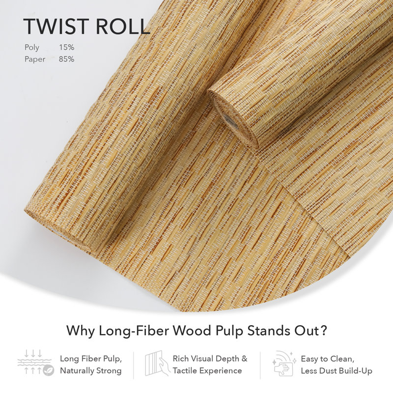 Sharmaine Threaded Twist Roll Adjustable Sliding Panel Blinds