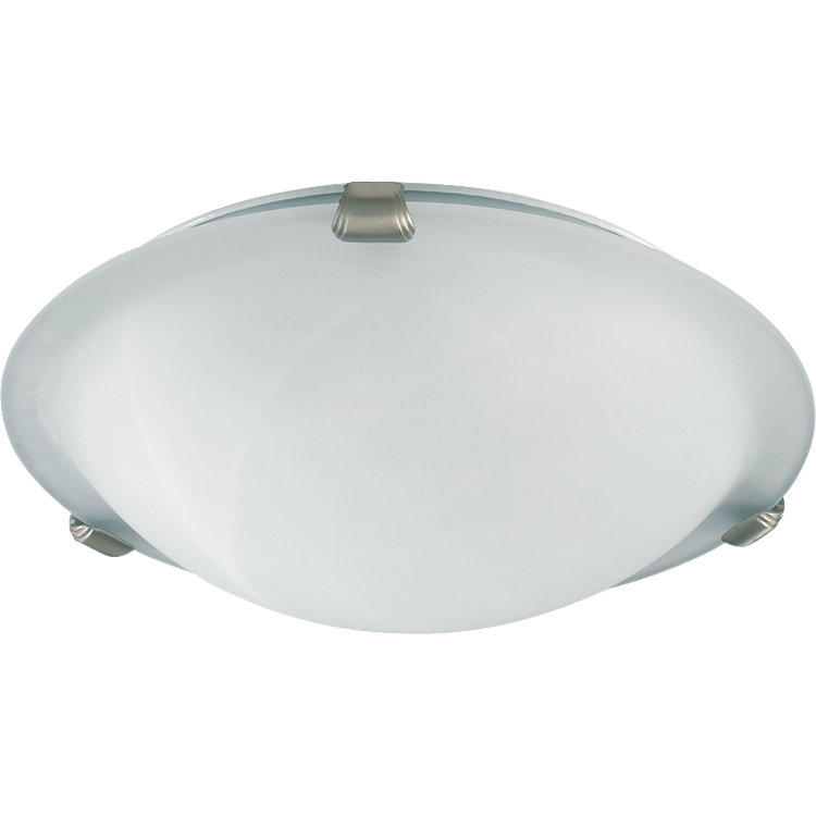 Elnora Glass Flush Mount, 3.75" H x 12" W, Satin Nickel