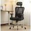 Lumo Black Mesh Office Adjustable Computer Chair with Headrest and Lumbar Support