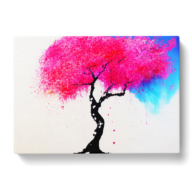 Cherry Blossom Tree Drip - Wrapped Canvas
