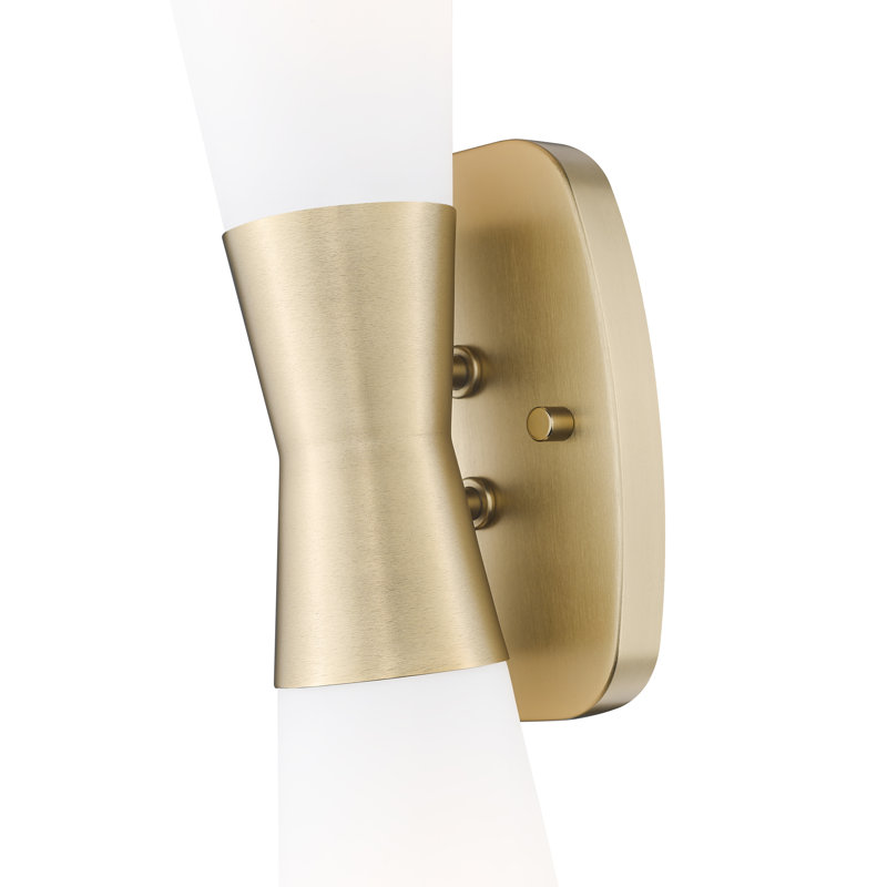 Emrys 18 inch Modern Gold 2 Light Wall Sconce, Modern Gold