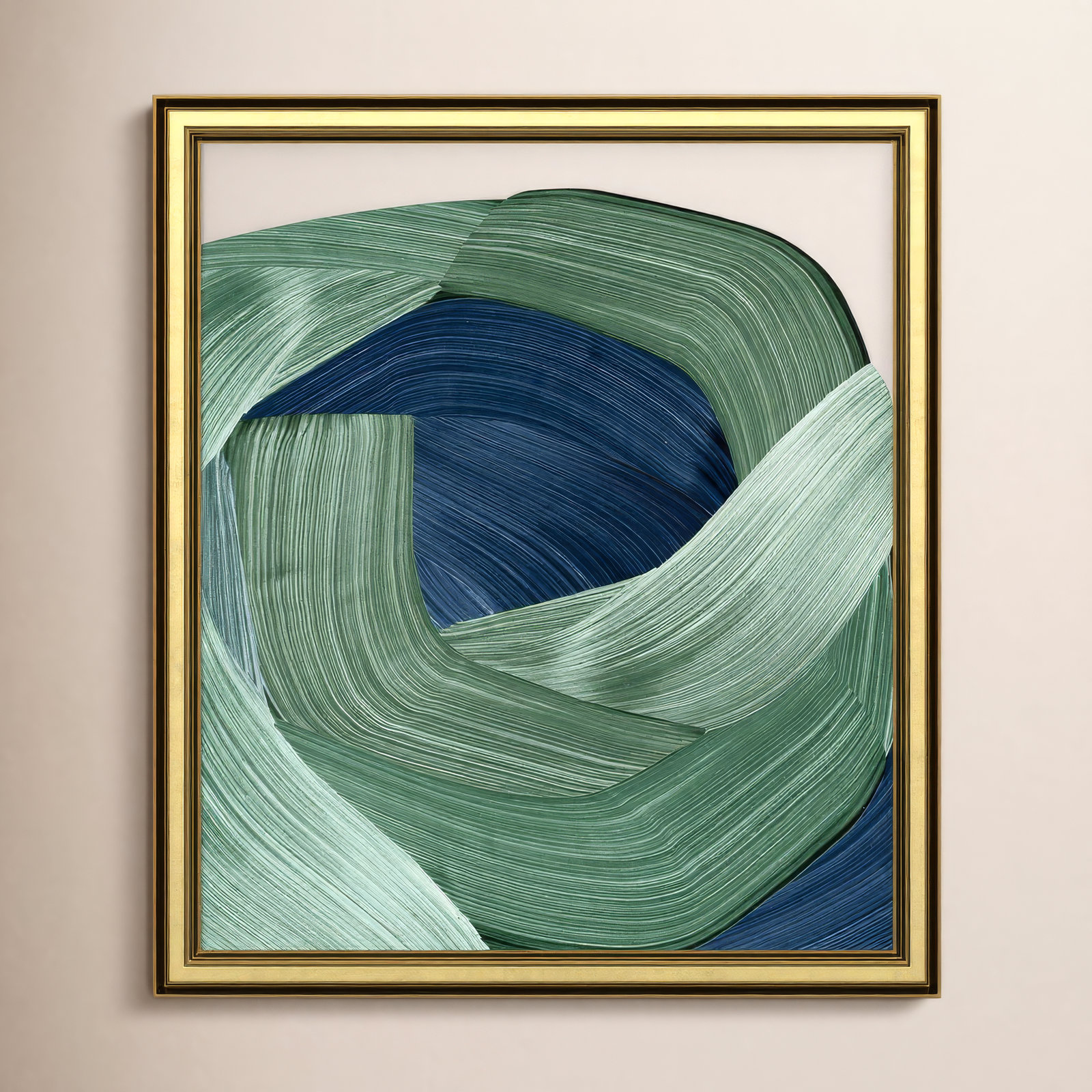 Harmonious Green II by John Constable, Gold, 16.25" H x 14.25" W x 0.88" D