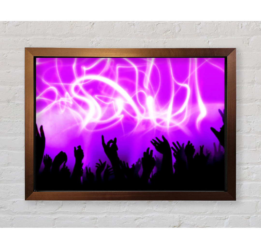 Rave Lights Pink Gerahmter Druck