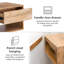 Halya Solid Wood Bedside Table Floating Nightstand-899469546