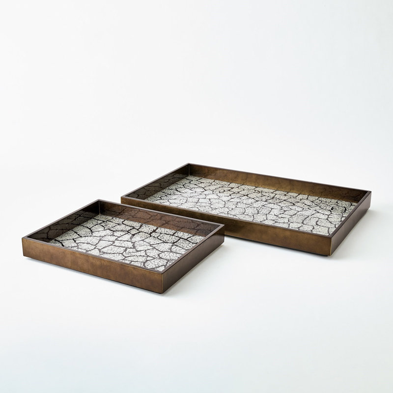 Eggshell Tray-Antique Gold Leaf-Lg, 2.25"H x 28"W x 18"D