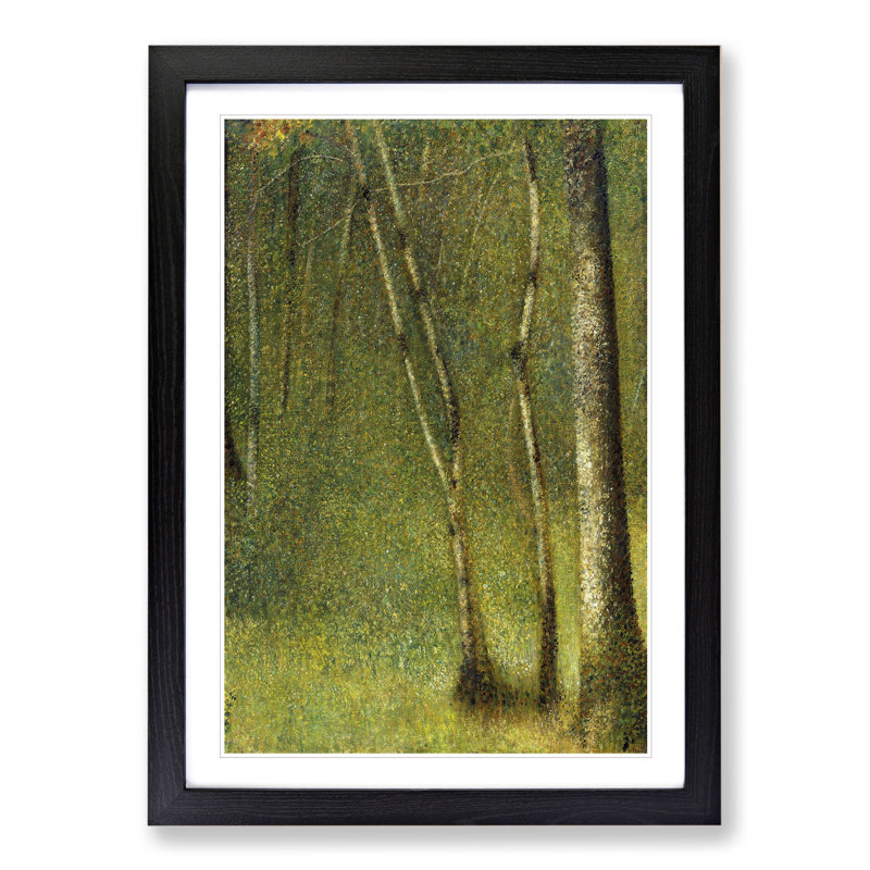 The Forest at Pontaubert by Georges Seurat - Picture Frame Painting, Black, 65cm H x 48cm W x 2cm D