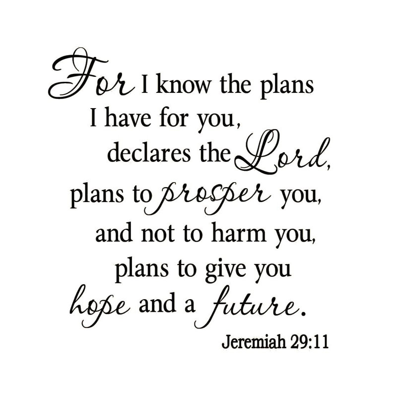 Adhésif décoratif «For I Know the plans I Have for You Long Version», H 38 po x l 40 po