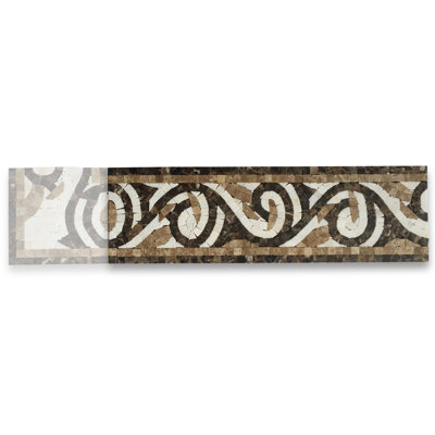 Carreau de mosaïque en marbre 4,7 po x 15,7 po Elizabeth
