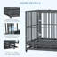 Cage pour chien en cage robuste de 43 po PawHut avec roues verrouillables, porte double et plateau amovible, gris