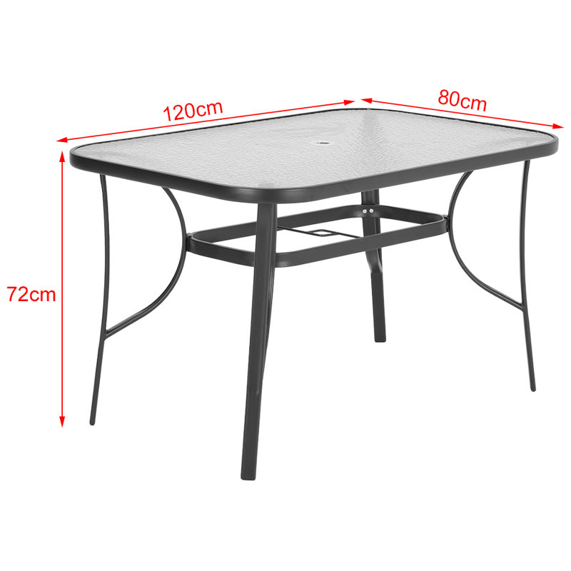 Grace-Leigh Square 5- Piece 4- Person 85cm L Table Set, Black, Black, 72cm H x 80cm W x 120cm L