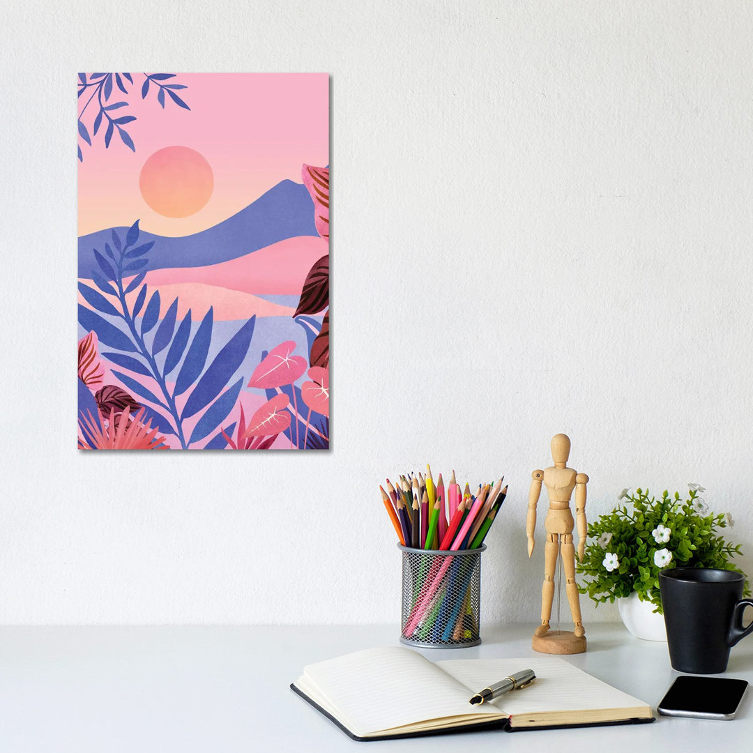 Hawaiian Sunset by Modern Tropical - Wrapped Canvas Painting
