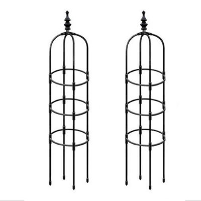 2-Piece Garden Obelisk Trellis for Climbing Plants, Rustproof Metal Plant Support for Outdoor Yard Lawn Garden Decor