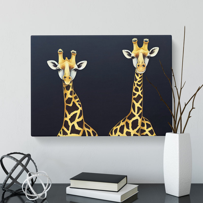 Two Giraffes Vol.1 - Wrapped Canvas, 40cm H x 60cm W x 3cm D