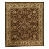 Hand Knotted Area Rug in Brown And Beige